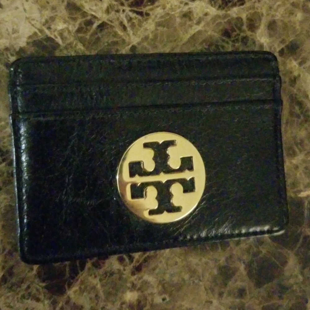 Tory Burch black leather card case